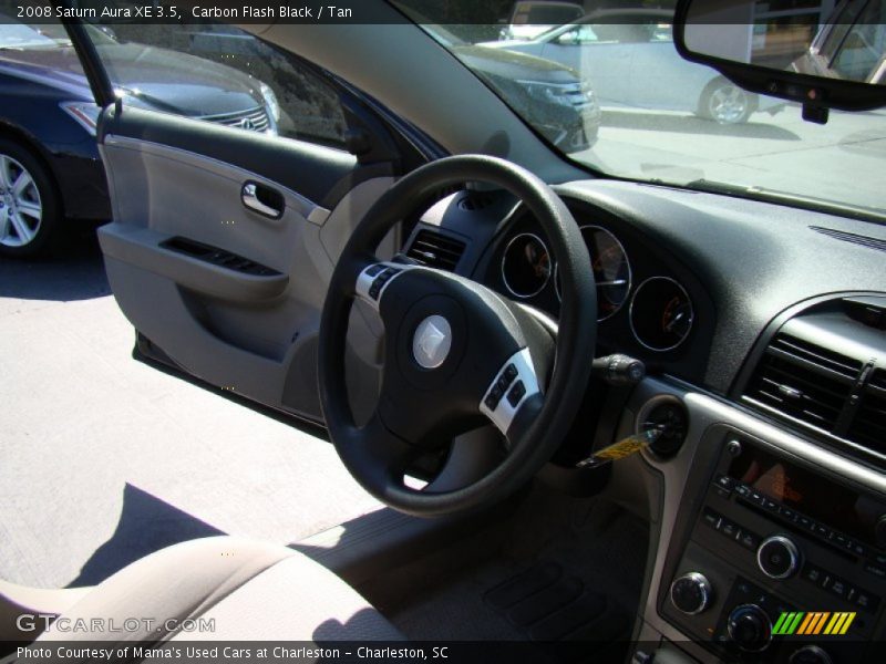 Carbon Flash Black / Tan 2008 Saturn Aura XE 3.5