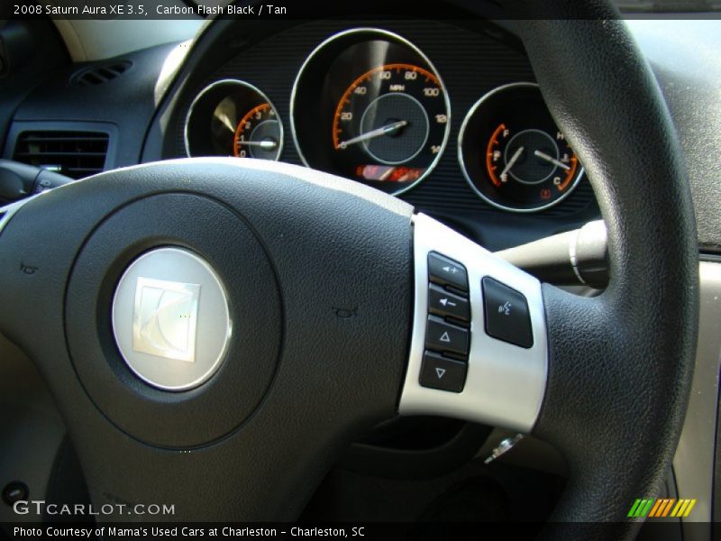 Carbon Flash Black / Tan 2008 Saturn Aura XE 3.5