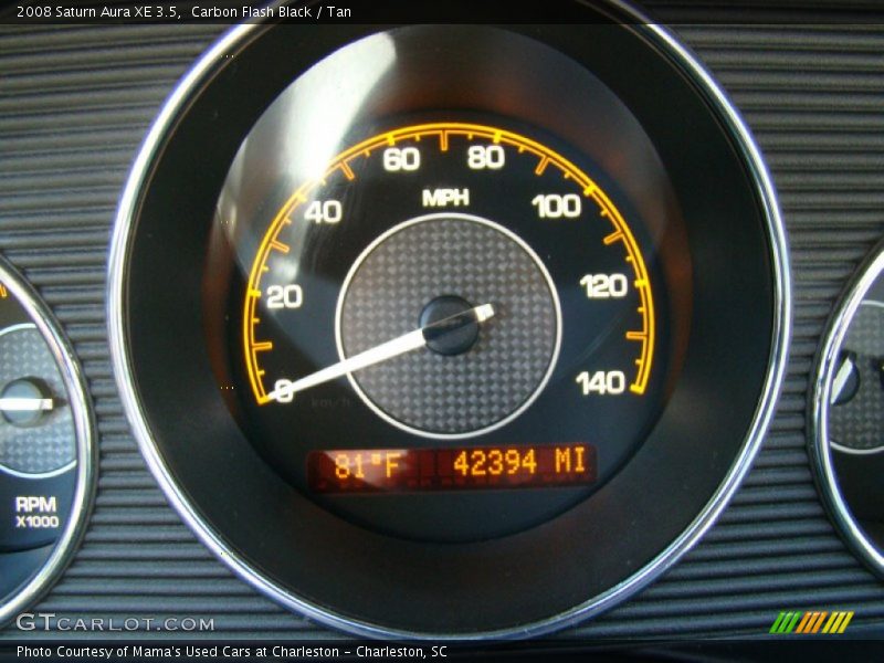 Carbon Flash Black / Tan 2008 Saturn Aura XE 3.5