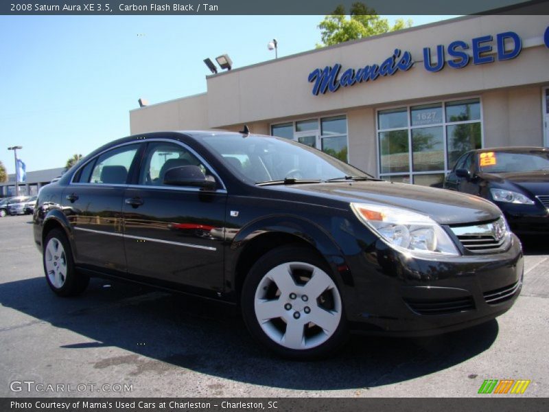 Carbon Flash Black / Tan 2008 Saturn Aura XE 3.5
