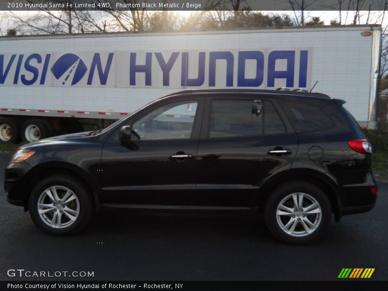 Phantom Black Metallic / Beige 2010 Hyundai Santa Fe Limited 4WD