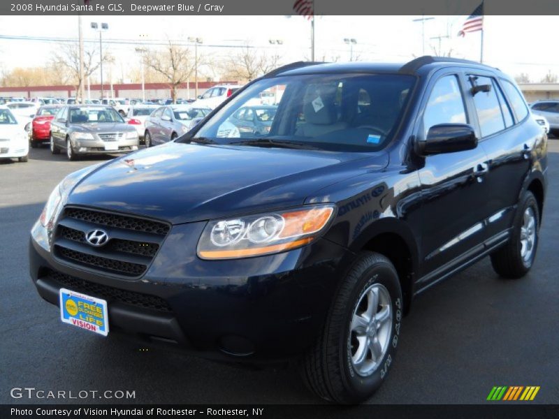 Deepwater Blue / Gray 2008 Hyundai Santa Fe GLS