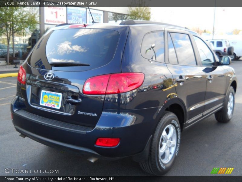 Deepwater Blue / Gray 2008 Hyundai Santa Fe GLS