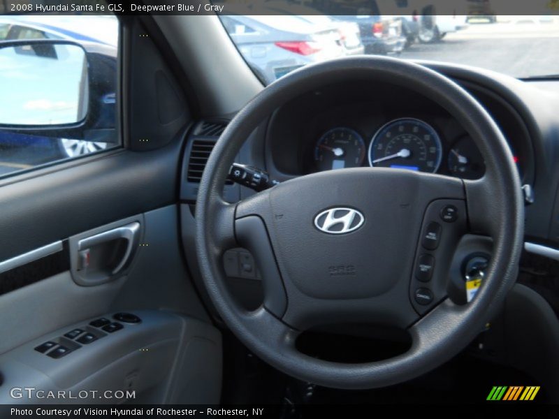 Deepwater Blue / Gray 2008 Hyundai Santa Fe GLS
