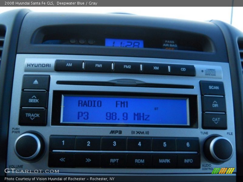 Deepwater Blue / Gray 2008 Hyundai Santa Fe GLS