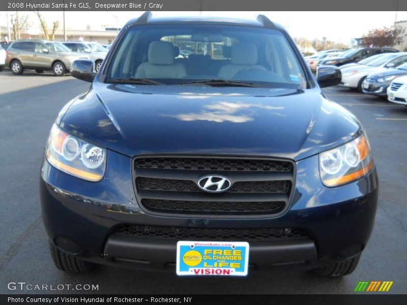 Deepwater Blue / Gray 2008 Hyundai Santa Fe GLS