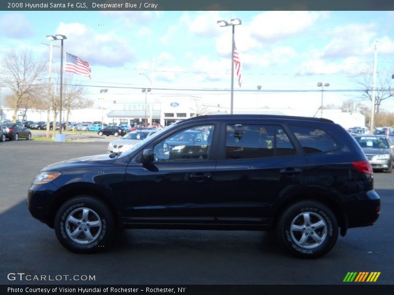 Deepwater Blue / Gray 2008 Hyundai Santa Fe GLS