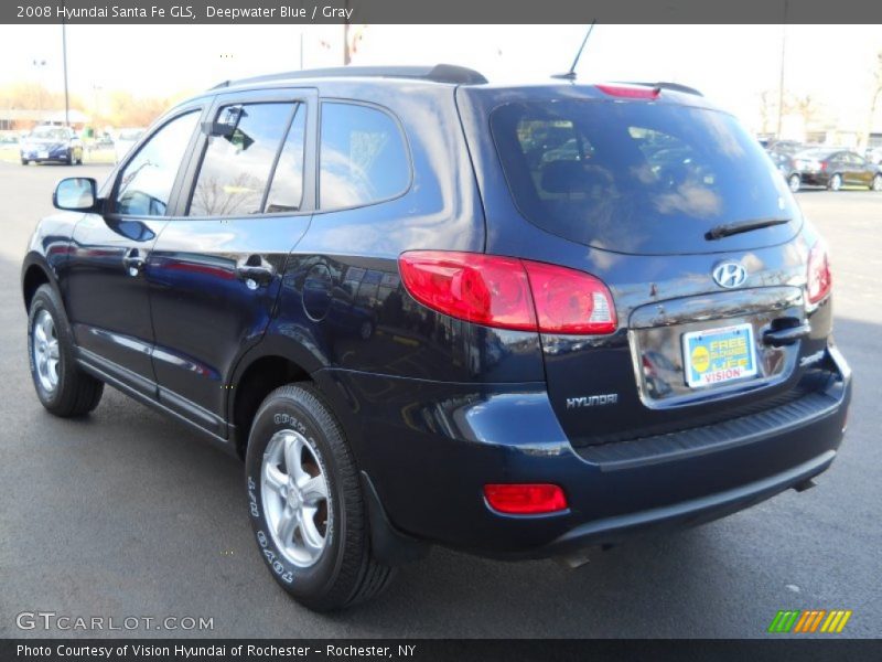 Deepwater Blue / Gray 2008 Hyundai Santa Fe GLS