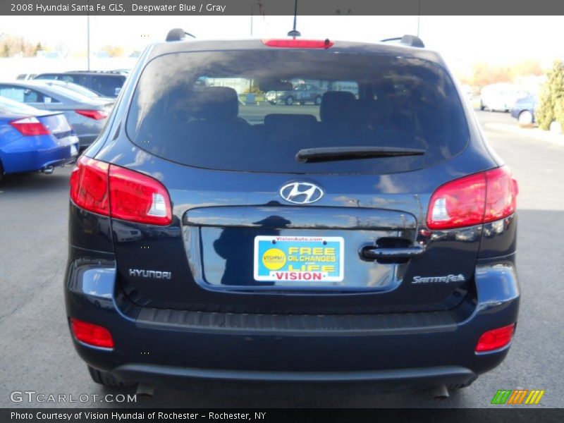 Deepwater Blue / Gray 2008 Hyundai Santa Fe GLS