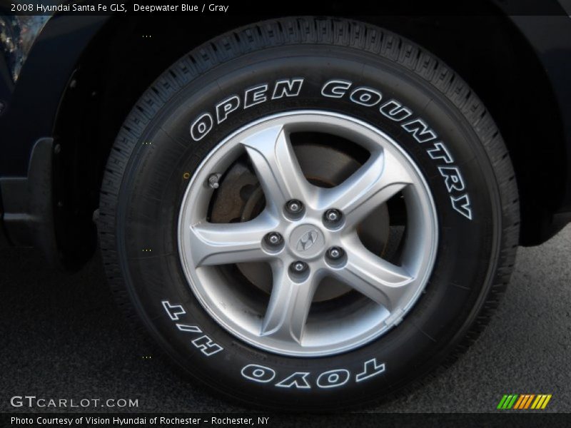 Deepwater Blue / Gray 2008 Hyundai Santa Fe GLS