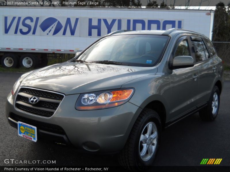 Platinum Sage / Beige 2007 Hyundai Santa Fe GLS 4WD