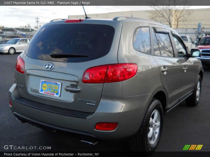 Platinum Sage / Beige 2007 Hyundai Santa Fe GLS 4WD