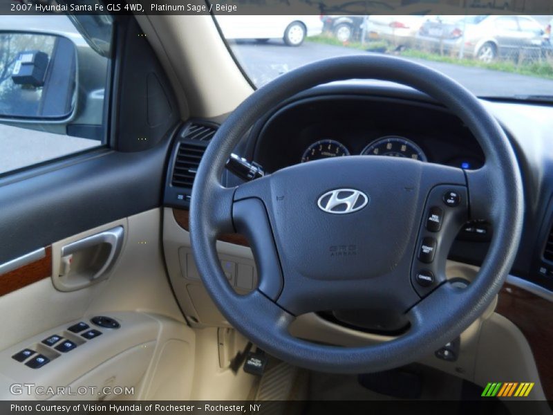 Platinum Sage / Beige 2007 Hyundai Santa Fe GLS 4WD