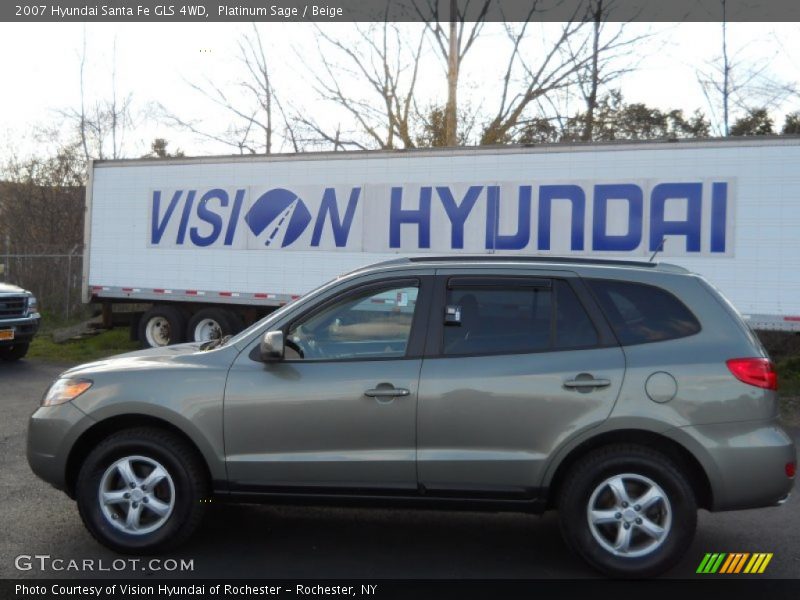 Platinum Sage / Beige 2007 Hyundai Santa Fe GLS 4WD