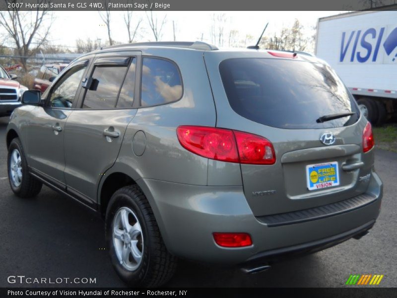 Platinum Sage / Beige 2007 Hyundai Santa Fe GLS 4WD