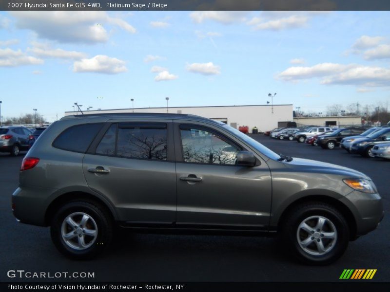 Platinum Sage / Beige 2007 Hyundai Santa Fe GLS 4WD