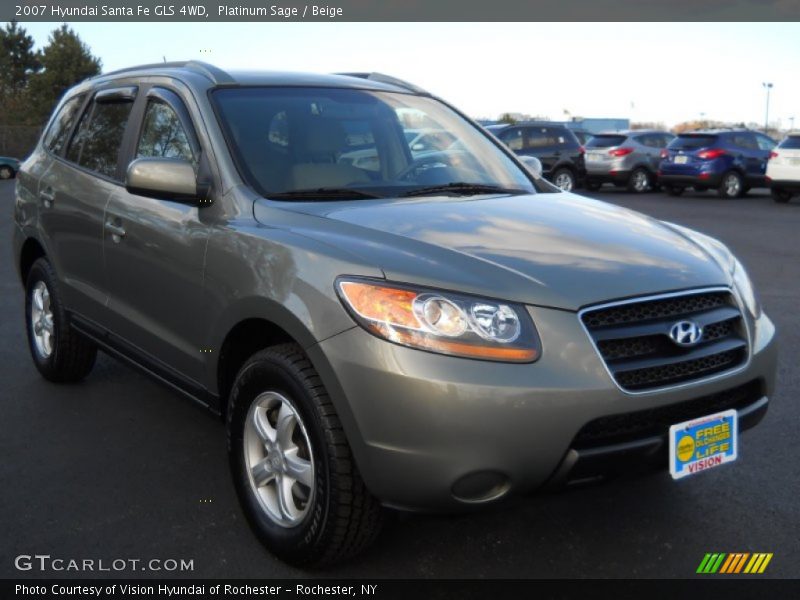 Platinum Sage / Beige 2007 Hyundai Santa Fe GLS 4WD