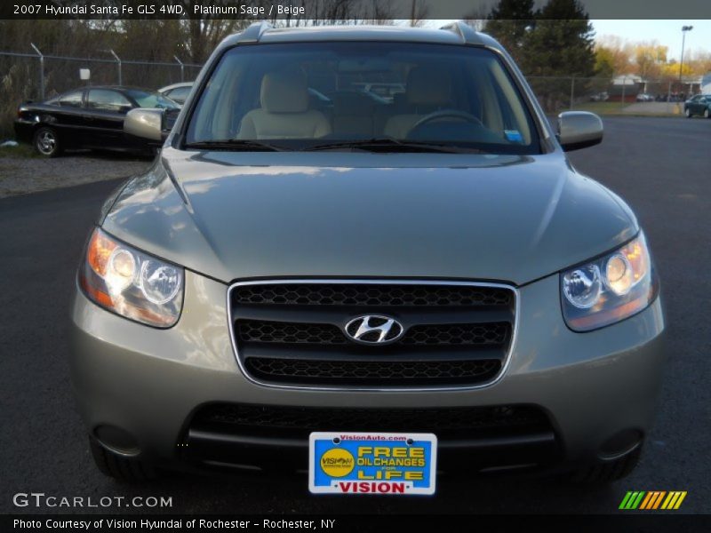 Platinum Sage / Beige 2007 Hyundai Santa Fe GLS 4WD