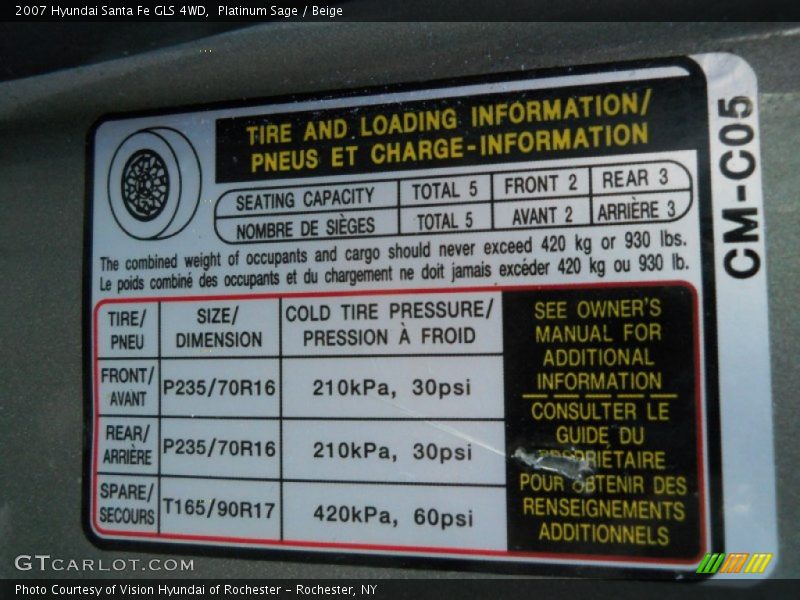 Platinum Sage / Beige 2007 Hyundai Santa Fe GLS 4WD