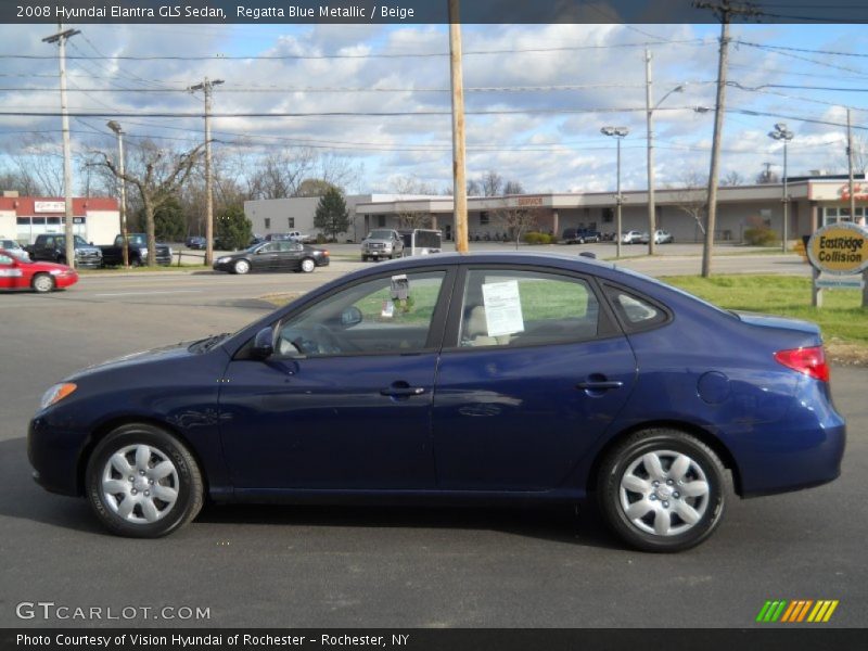 Regatta Blue Metallic / Beige 2008 Hyundai Elantra GLS Sedan