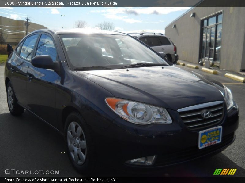Regatta Blue Metallic / Beige 2008 Hyundai Elantra GLS Sedan