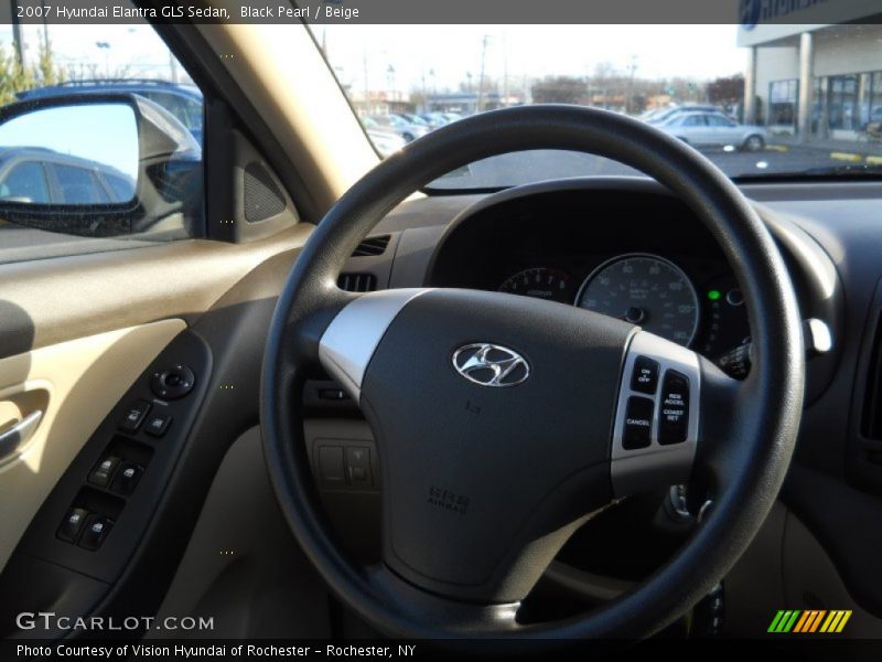 Black Pearl / Beige 2007 Hyundai Elantra GLS Sedan