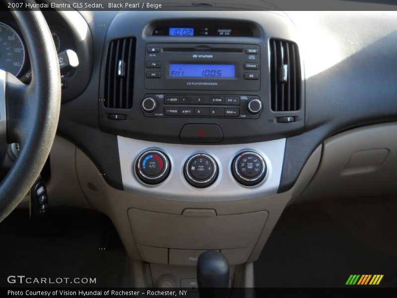 Black Pearl / Beige 2007 Hyundai Elantra GLS Sedan