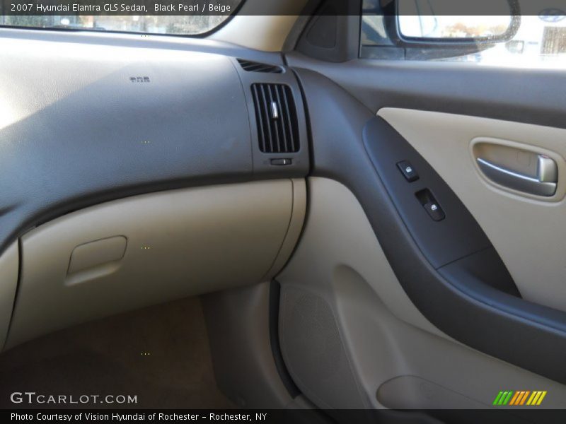 Black Pearl / Beige 2007 Hyundai Elantra GLS Sedan