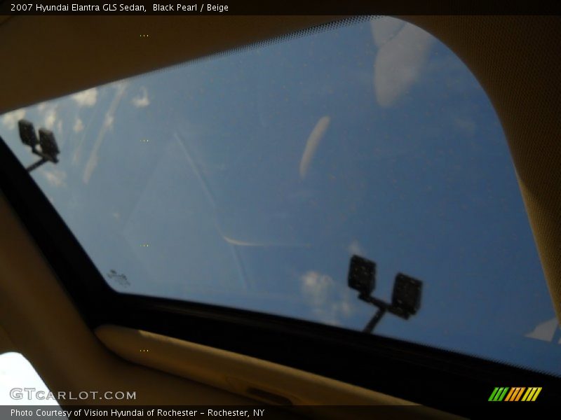 Black Pearl / Beige 2007 Hyundai Elantra GLS Sedan