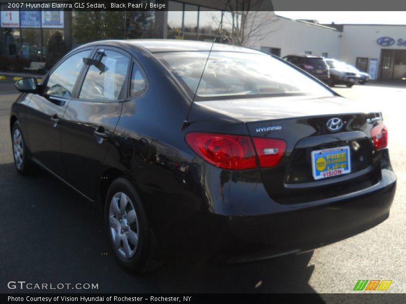 Black Pearl / Beige 2007 Hyundai Elantra GLS Sedan