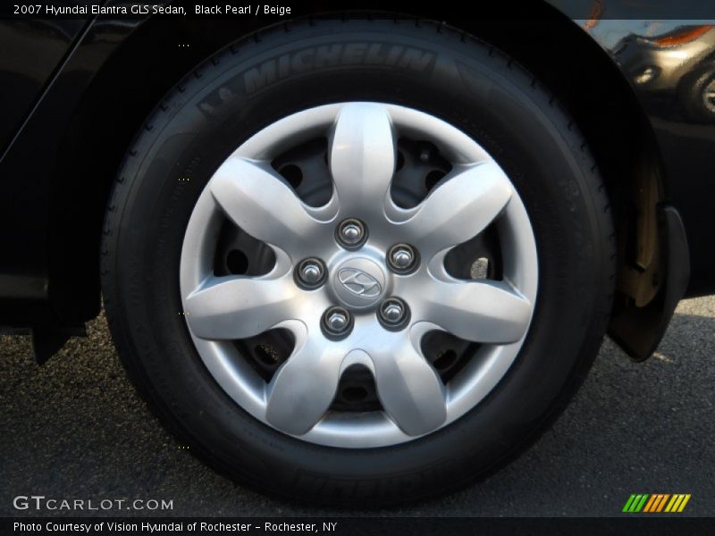 Black Pearl / Beige 2007 Hyundai Elantra GLS Sedan