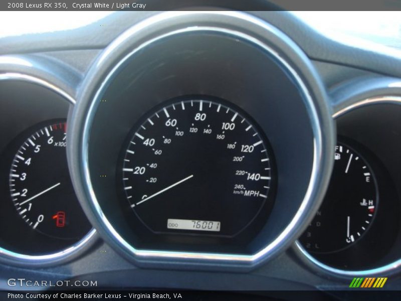 Crystal White / Light Gray 2008 Lexus RX 350
