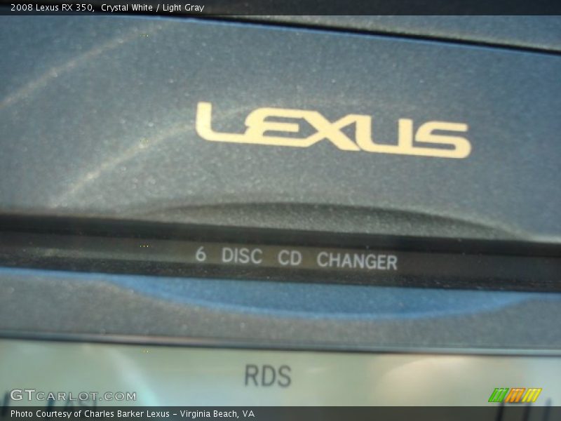 Crystal White / Light Gray 2008 Lexus RX 350