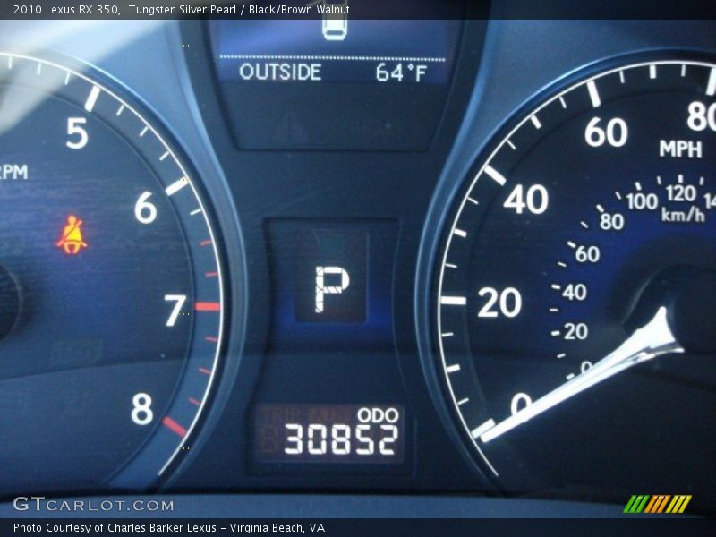 Tungsten Silver Pearl / Black/Brown Walnut 2010 Lexus RX 350