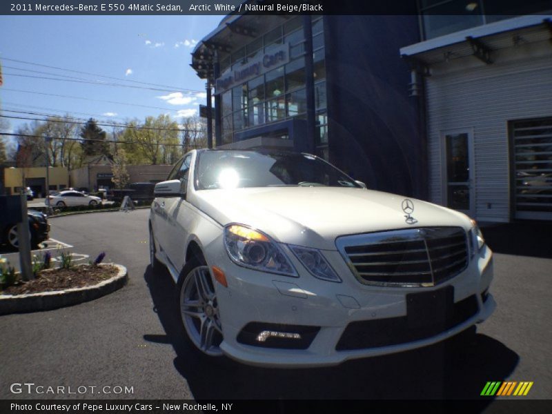 Arctic White / Natural Beige/Black 2011 Mercedes-Benz E 550 4Matic Sedan