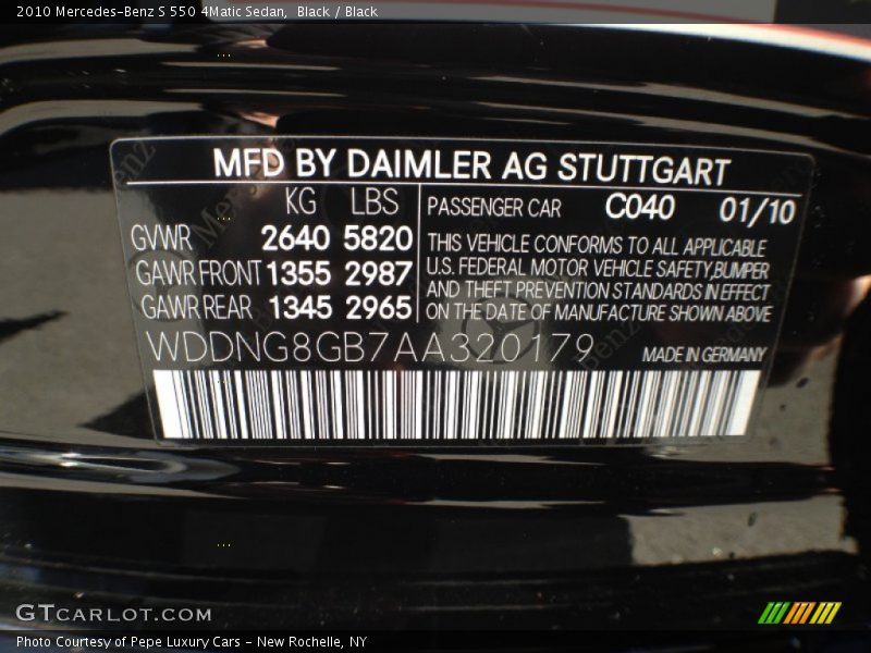 Black / Black 2010 Mercedes-Benz S 550 4Matic Sedan