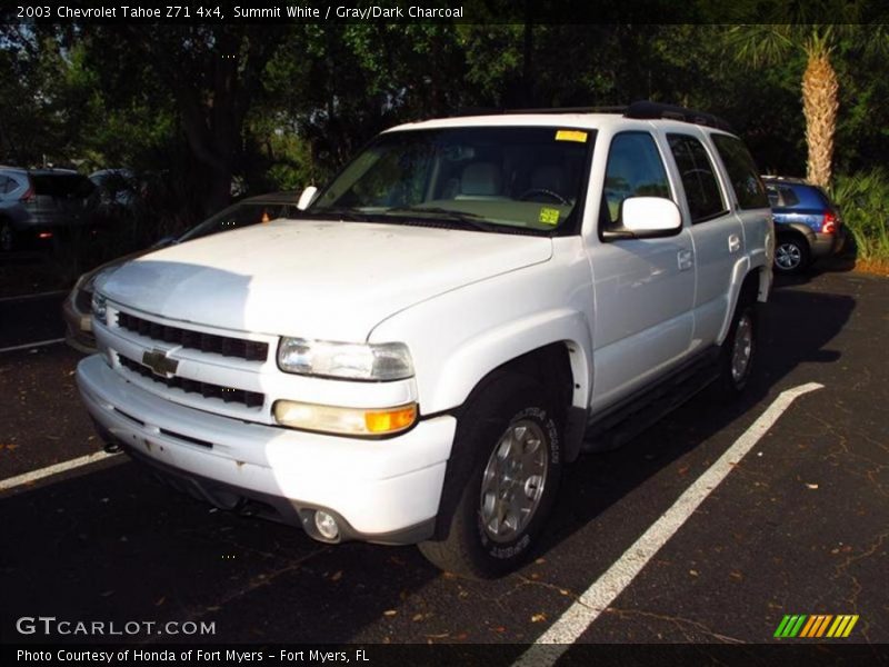 Summit White / Gray/Dark Charcoal 2003 Chevrolet Tahoe Z71 4x4