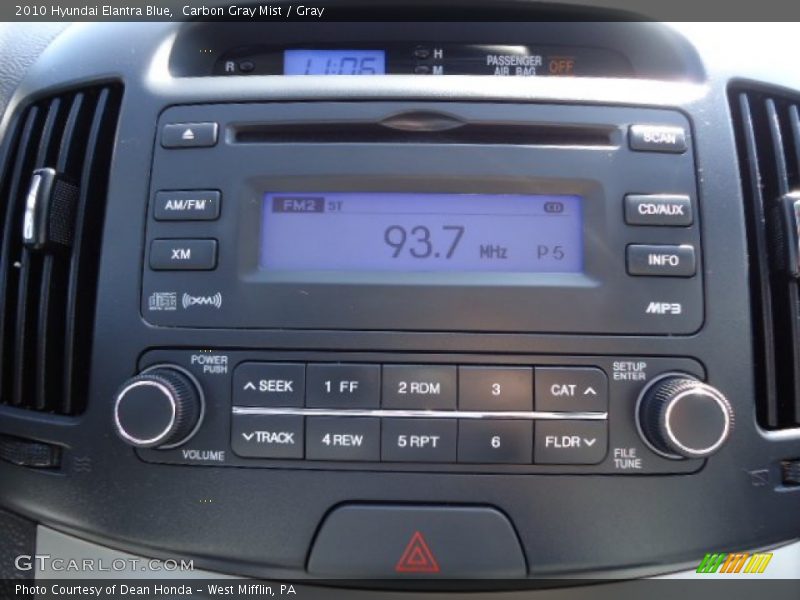 Carbon Gray Mist / Gray 2010 Hyundai Elantra Blue