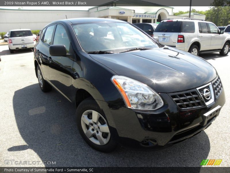 Wicked Black / Black 2009 Nissan Rogue S AWD