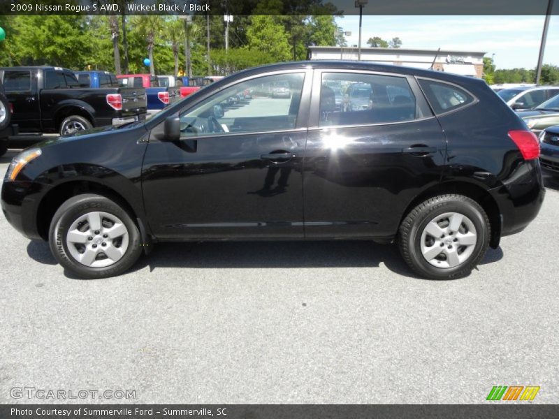 Wicked Black / Black 2009 Nissan Rogue S AWD