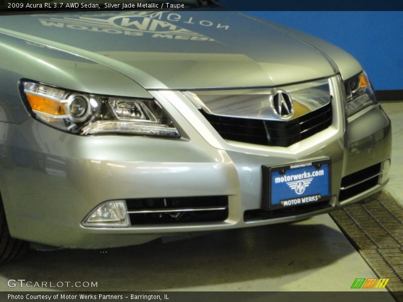 Silver Jade Metallic / Taupe 2009 Acura RL 3.7 AWD Sedan