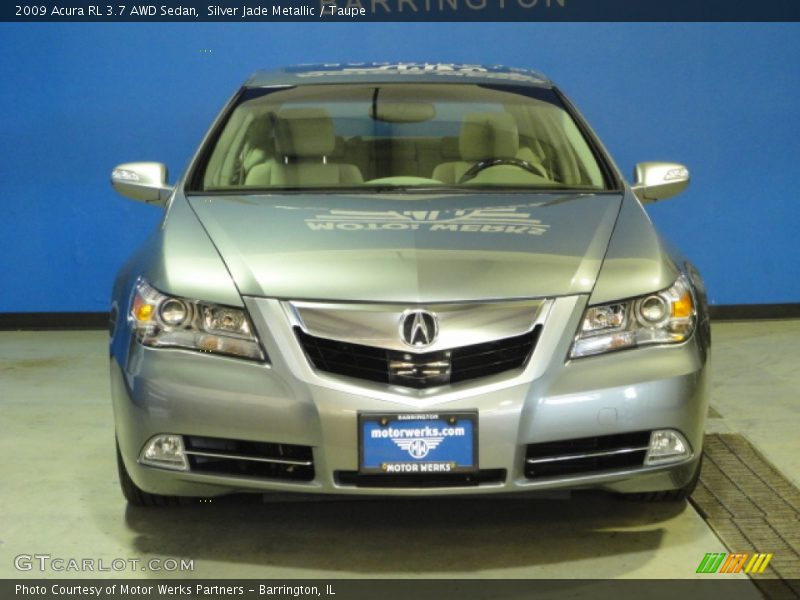 Silver Jade Metallic / Taupe 2009 Acura RL 3.7 AWD Sedan