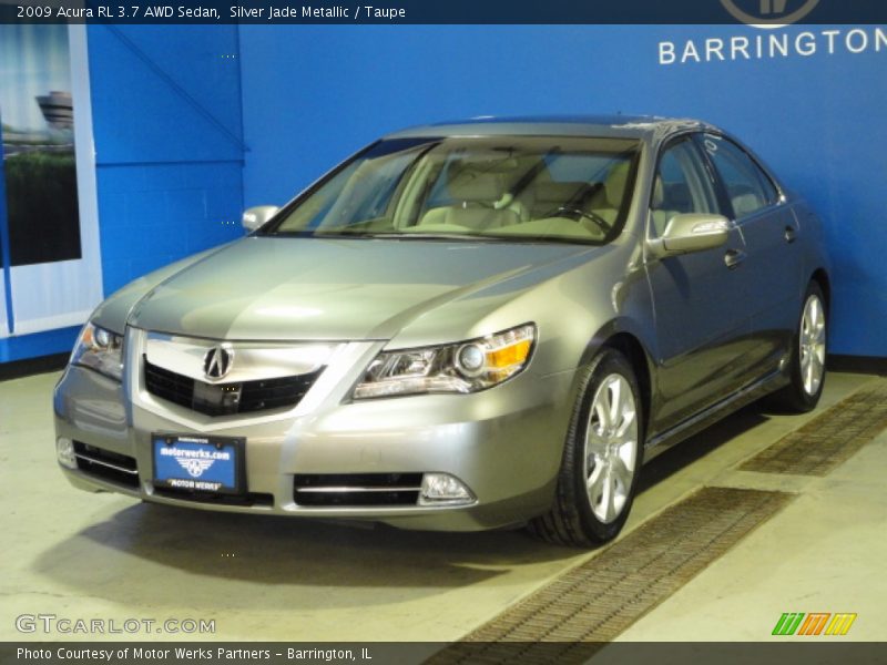 Silver Jade Metallic / Taupe 2009 Acura RL 3.7 AWD Sedan