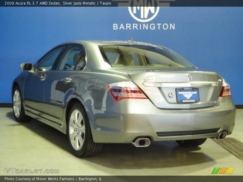 Silver Jade Metallic / Taupe 2009 Acura RL 3.7 AWD Sedan