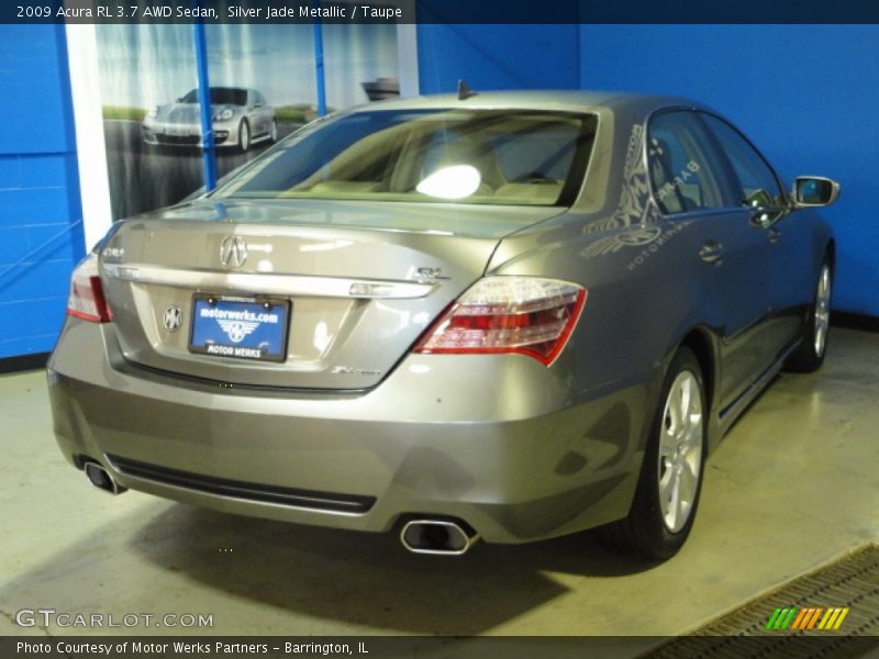 Silver Jade Metallic / Taupe 2009 Acura RL 3.7 AWD Sedan