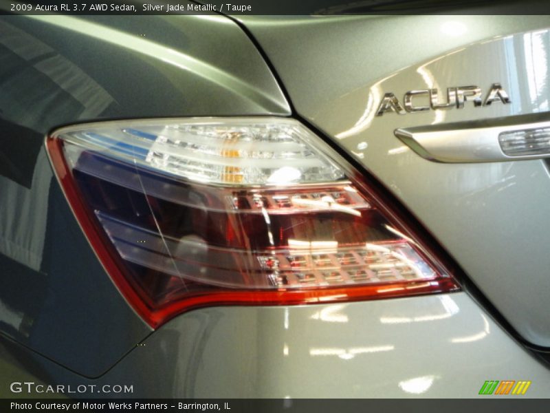 Silver Jade Metallic / Taupe 2009 Acura RL 3.7 AWD Sedan