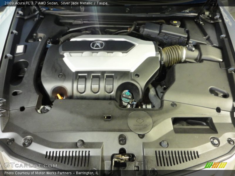 Silver Jade Metallic / Taupe 2009 Acura RL 3.7 AWD Sedan