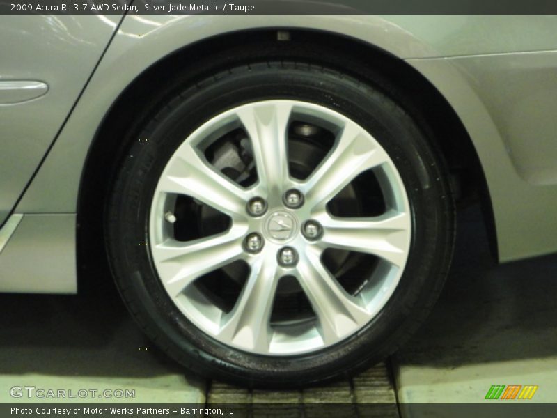 Silver Jade Metallic / Taupe 2009 Acura RL 3.7 AWD Sedan