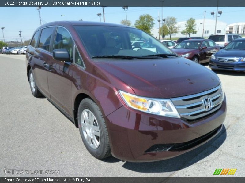 Dark Cherry Pearl II / Beige 2012 Honda Odyssey LX