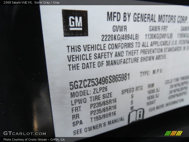 Storm Gray / Gray 2006 Saturn VUE V6